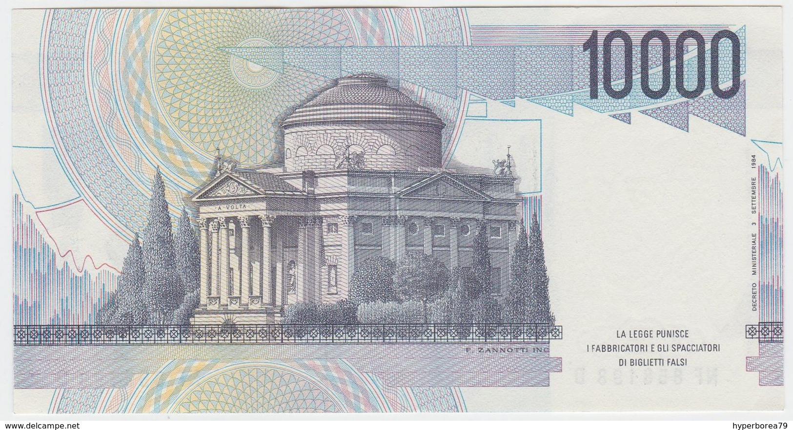 Italy P 112 D - 10.000 Lire 3.9.1984 - UNC - 10.000 Lire