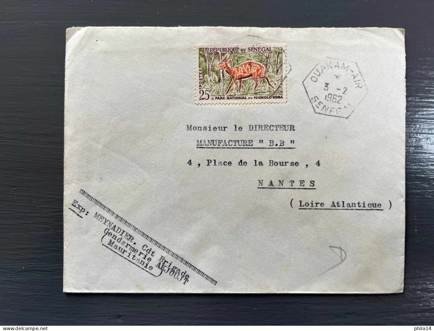 ENVELOPPE SENEGAL / OUAKAM AIR / 1962 POUR NANTES - Senegal (1960-...)