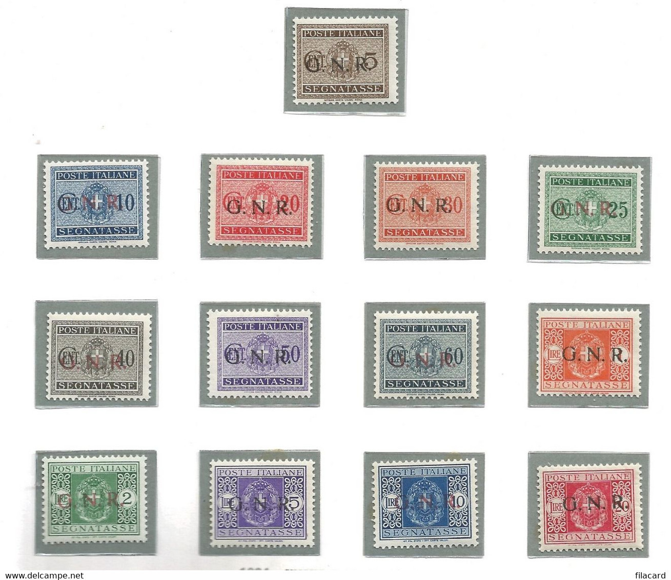 Italia Italy Italien   1934 Segnatasse  RSI GNR G.N.R.  13 Valori Sovrast.   MNH** - Strafport