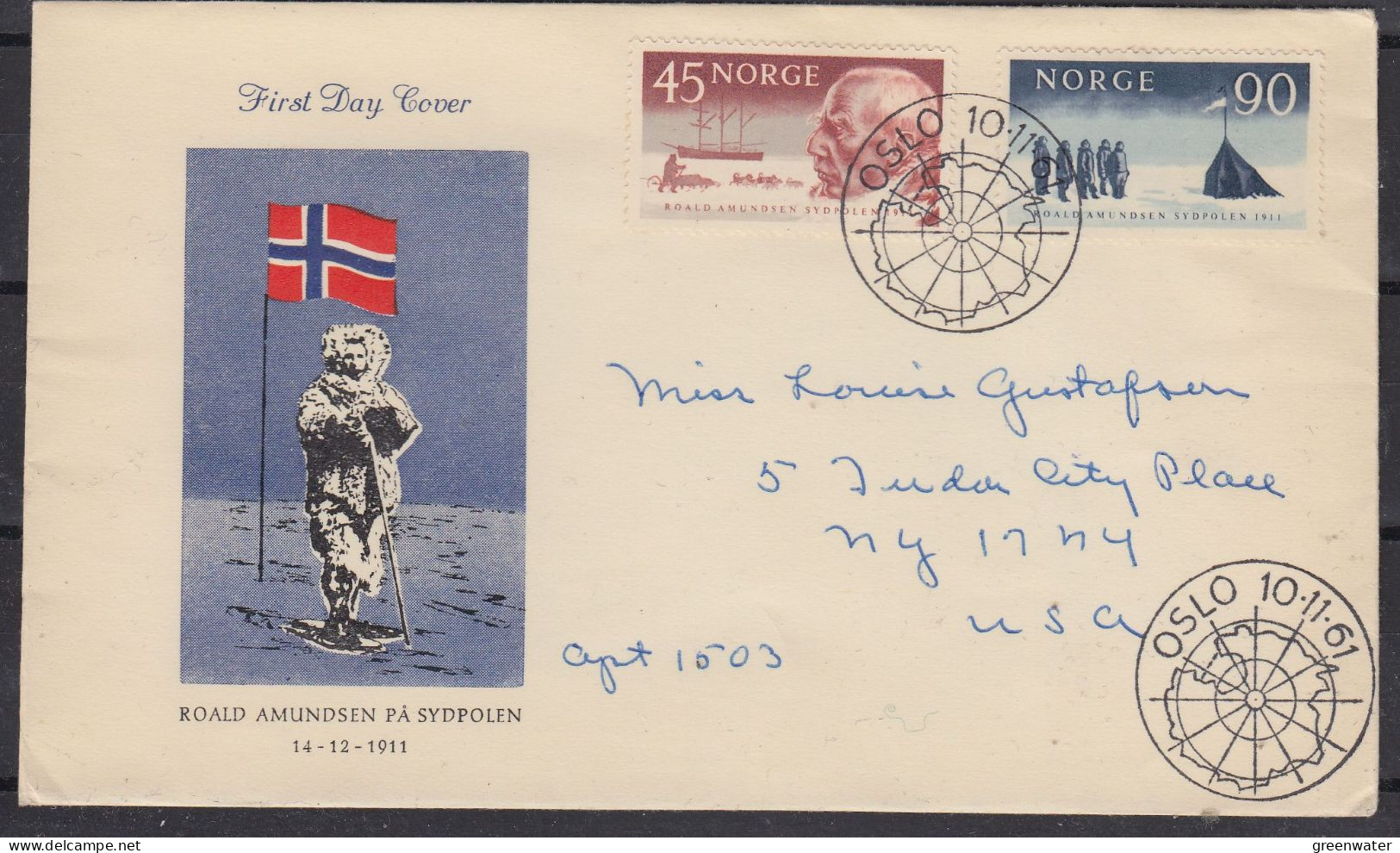 Norway 1961 Roald Amundsen 2v FDC Ca Oslo (ZO220) - FDC