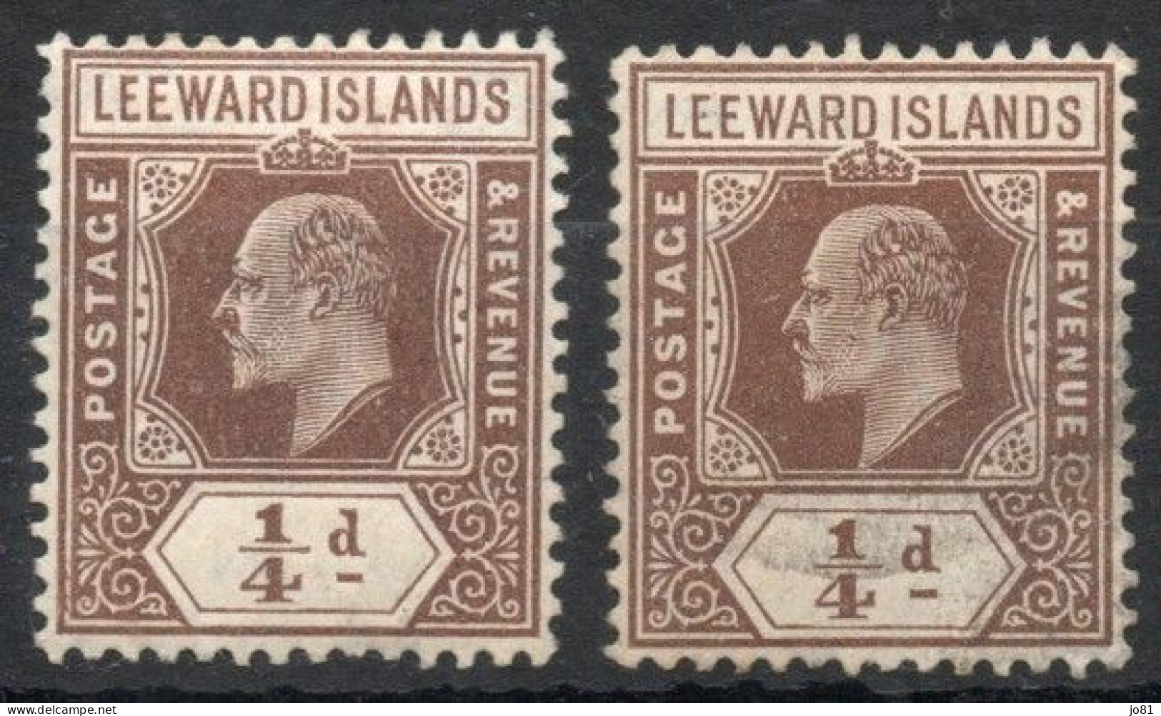 Leeward YT 33 Les Deux Papiers Neuf Avec Charnière X MH - Leeward  Islands