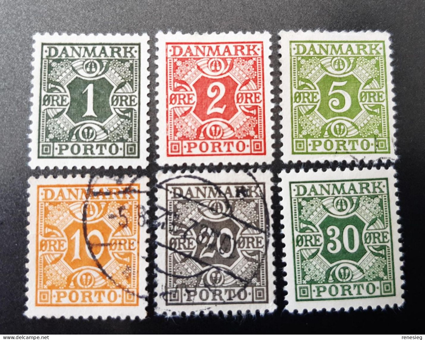 Danmark Taxe Due 1934 Yvert 27 à 32A Lot De 6 T - Strafport