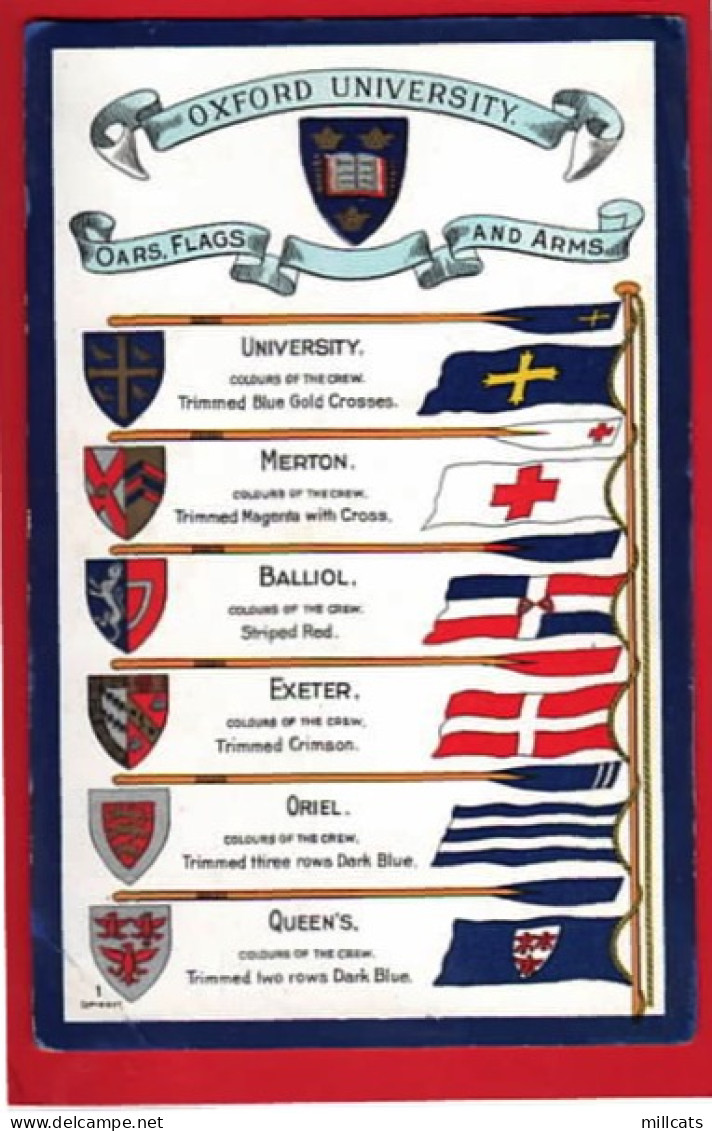 OXFORD UNIVERSITY  ROWING  COLLEGE TEAMS  + COLOURS HERALDIC  VIEW 2 - Roeisport