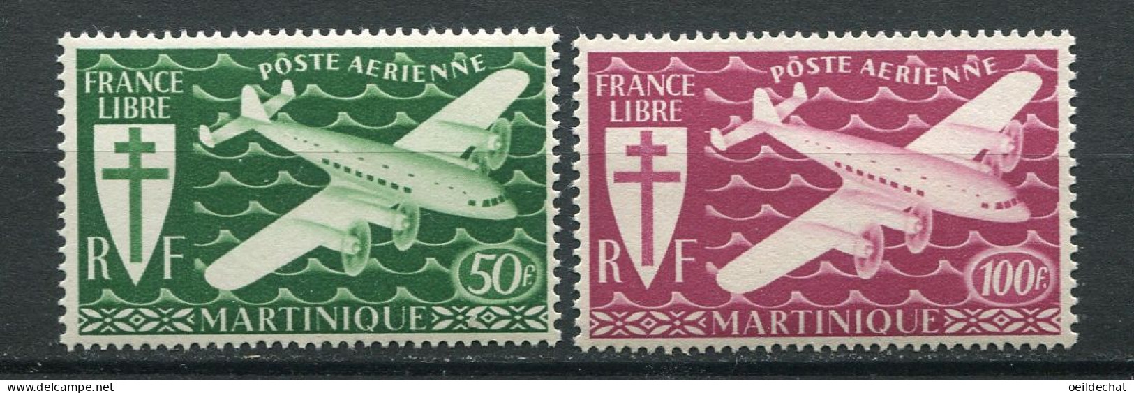 26381 Martinique  PA26/7** Série De Londres 1945  TB  - Poste Aérienne