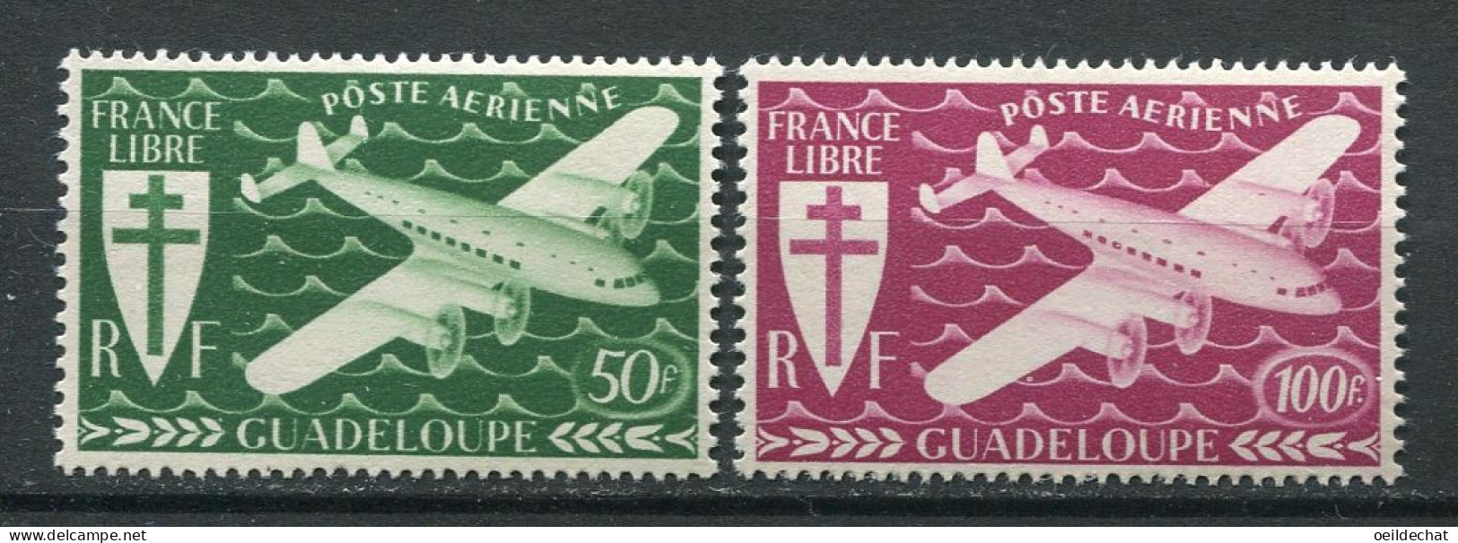 26379 Guadeloupe  PA4/5** Série De Londres 1945  TB  - Posta Aerea