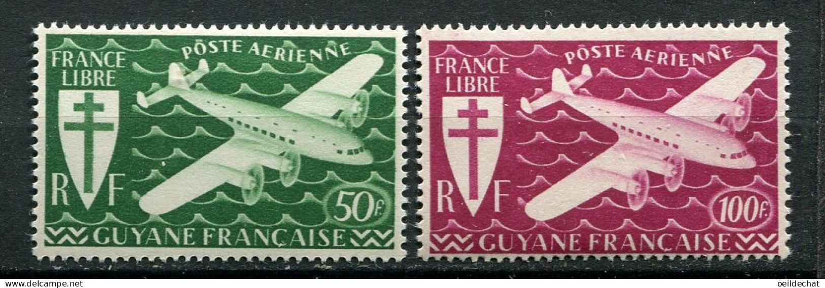 26380 Guyane  PA26/7** Série De Londres 1945  TB  - Neufs