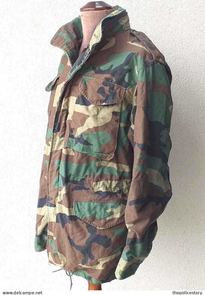 Giaccone Vintage Field Jacket M-65 Woodland Originale U.S. Army Anni '80 Tg. SL - Uniforms