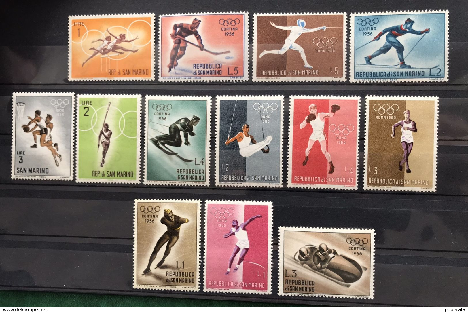 REPUBLIQUE DI SAN MARINO 1956 Giochi Olimpici Cortina - Unused Stamps