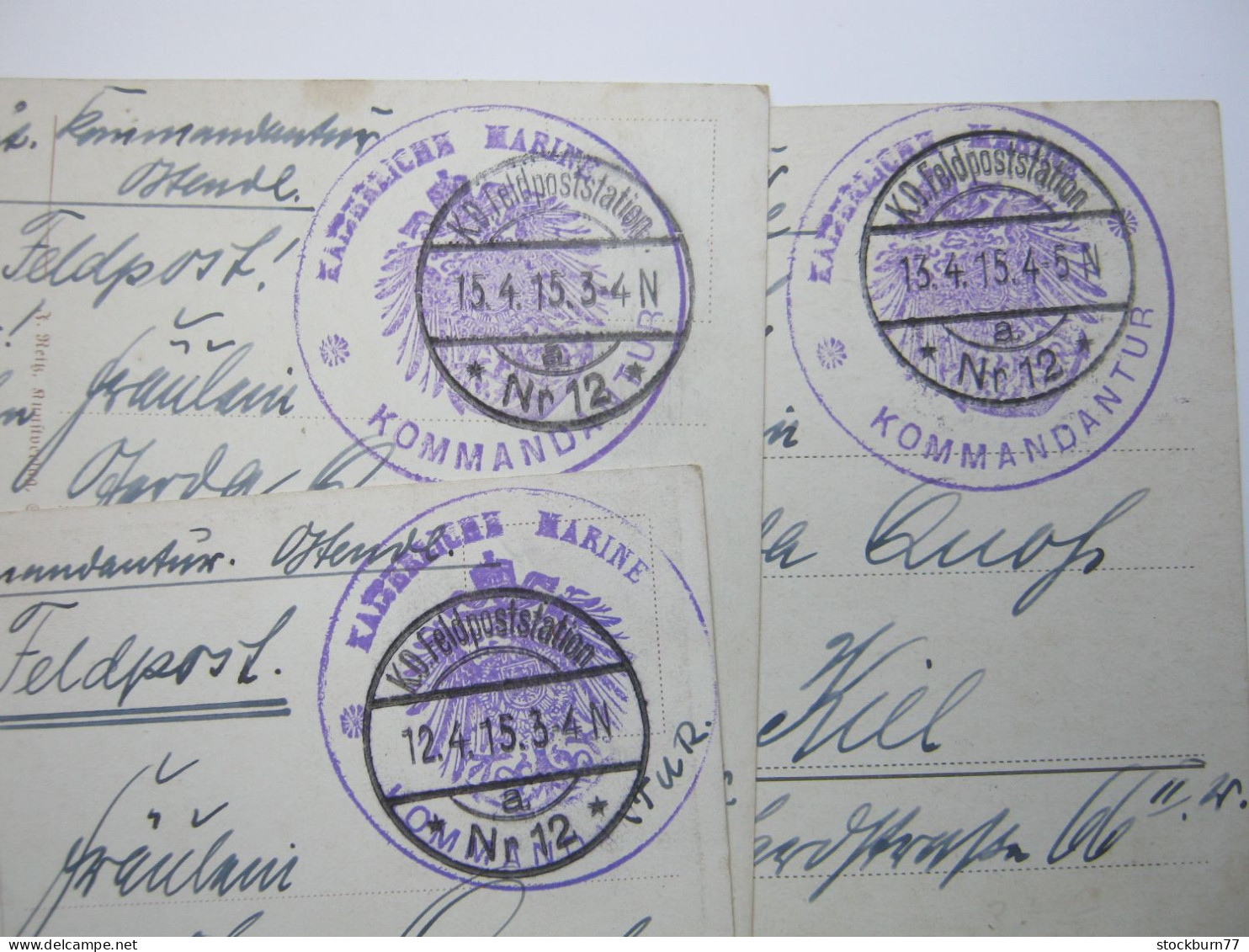 1915 , OOSTENDE , Kaiserliche Marine  , 3 Carte Postale Militaire Allemagne - Armada Alemana