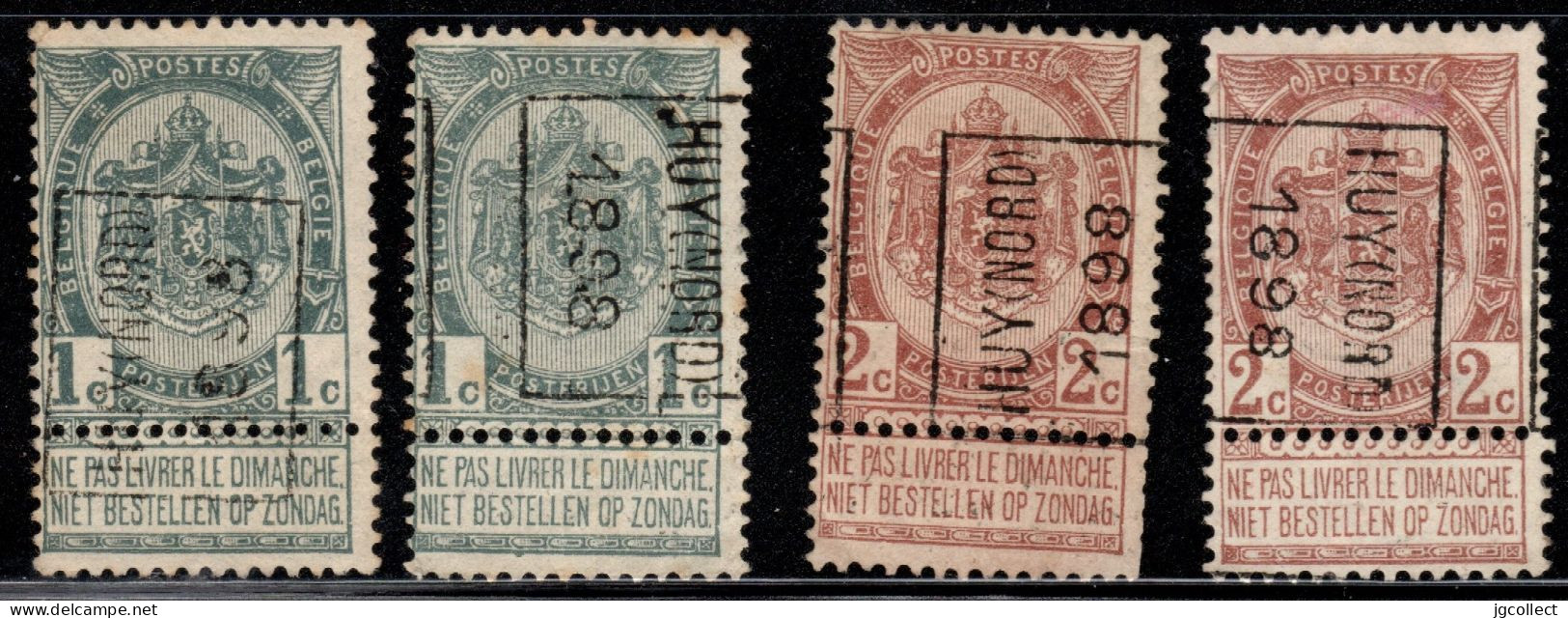 Preo's (53 & 55) "HUY (NORD) 1898" OCVB 149 & 176  A+B - Rollenmarken 1900-09