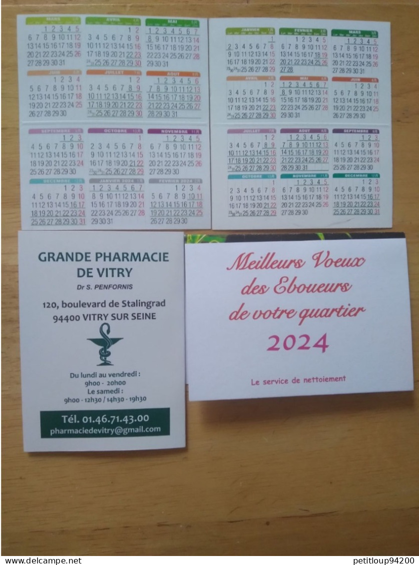 4 CALENDRIERS  Asie Land  Pharmacie  Éboueurs  PANDA - Tamaño Pequeño : 2001-...