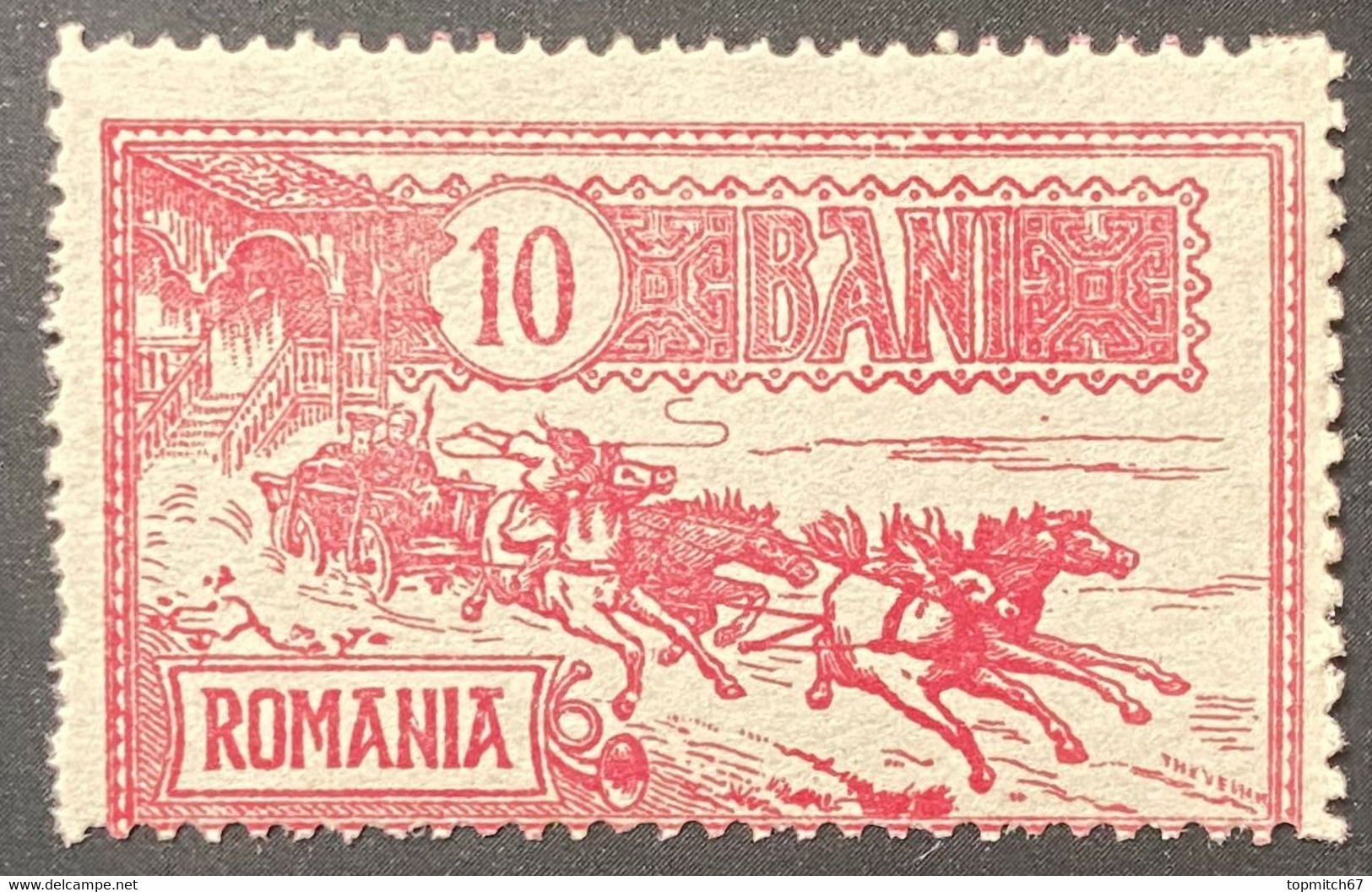 ROM0140MNH - Mail Coach - 10 Bani MNH Stamp - Romania - 1903 - Nuovi
