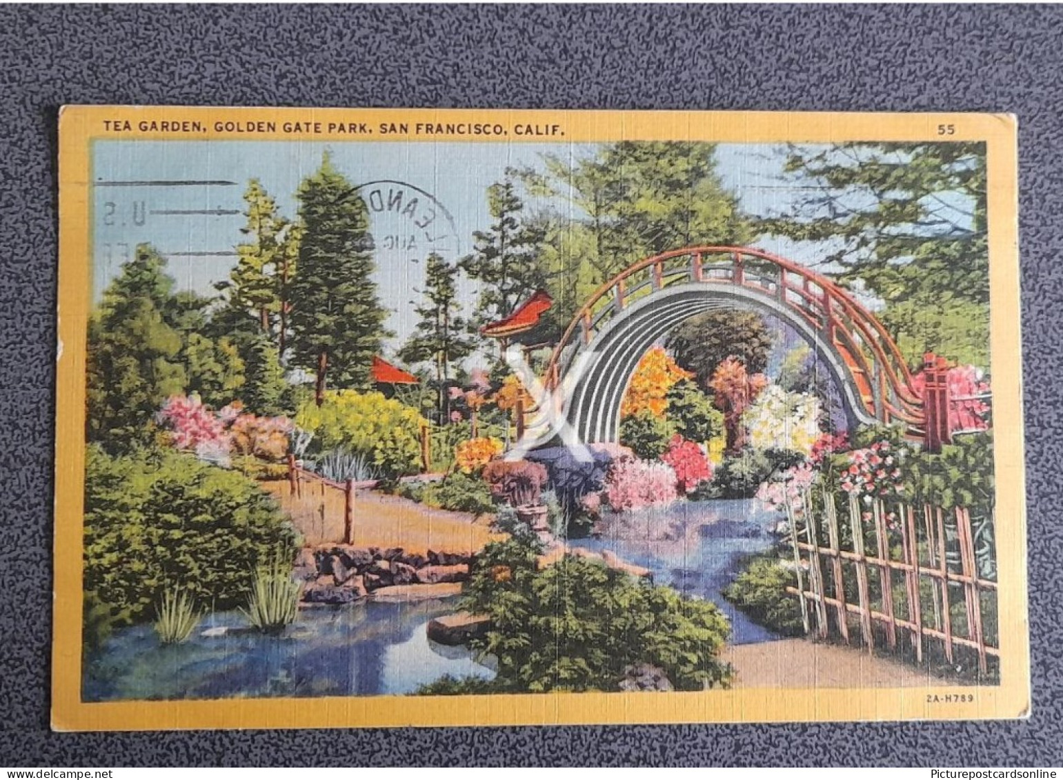 TEA GARDEN GOLDEN GATE PARK SAN FRANCISCO CALIFORNIA OLD COLOUR POSTCARD USA AMERICA NICE POSTMARK US TREASURY - San Francisco