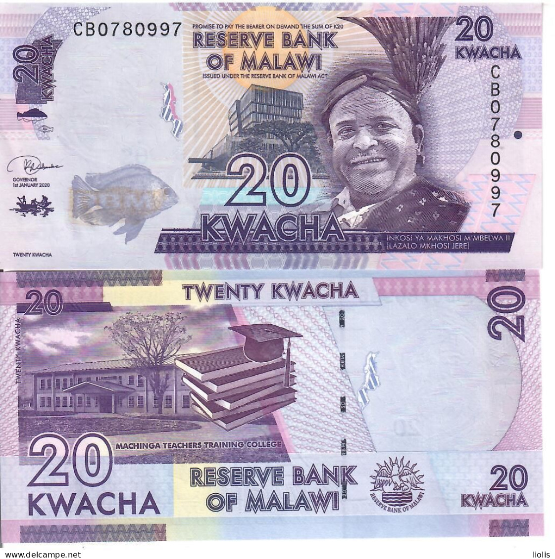 Malawi    20 Kwacha   2020  UNC - Malawi