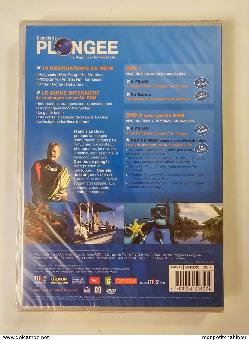 DVD CARNETS DE PLONGÉE (Volume 2) Présenté Par Francis LE GUEN (NEUF) - Documentary