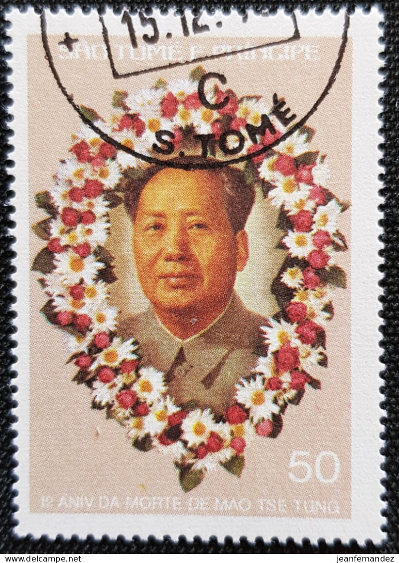 Sao Tome Et Principe 1977 The 1st Anniversary Of The Death Of Mao Zedong   Stampworld N° 521 - São Tomé Und Príncipe
