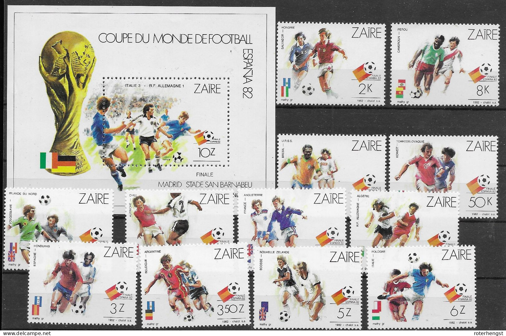 Zaire Football Sheet And Set 1982 Mnh ** 20,5 Euros - Neufs