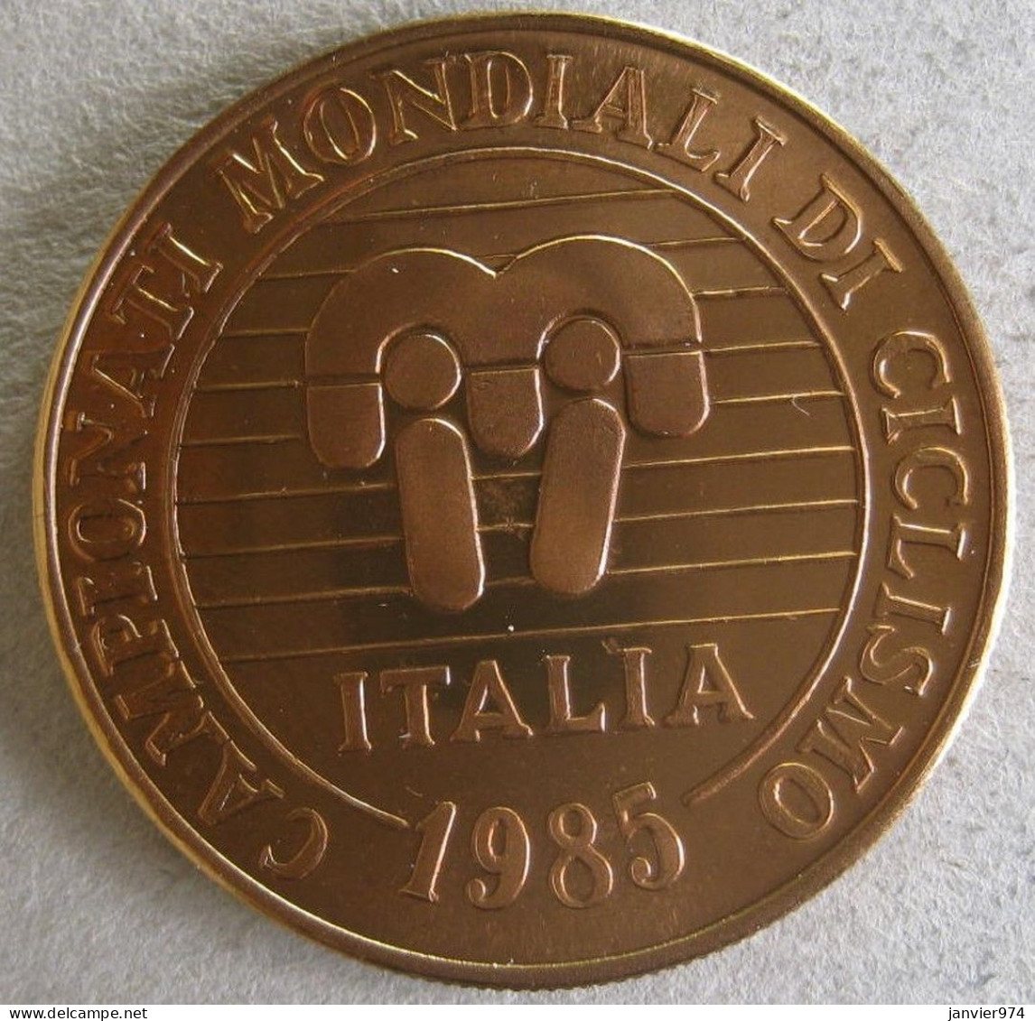 Médaille En Bronze Dorée , Championnat De Cyclisme 1985 Vénétie /Veneto - Autres & Non Classés