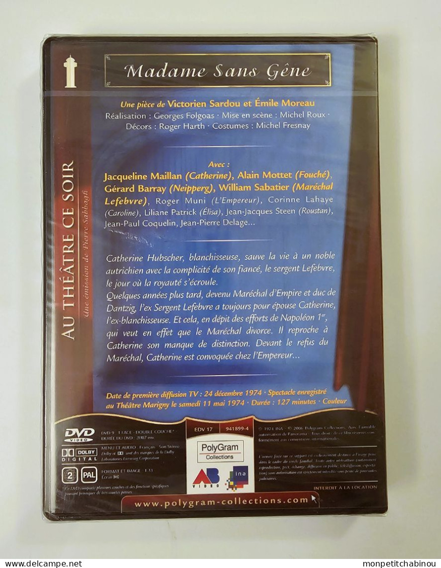 DVD MADAME SANS GÊNE Avec Jacqueline MAILLAN (NEUF) - Komedie