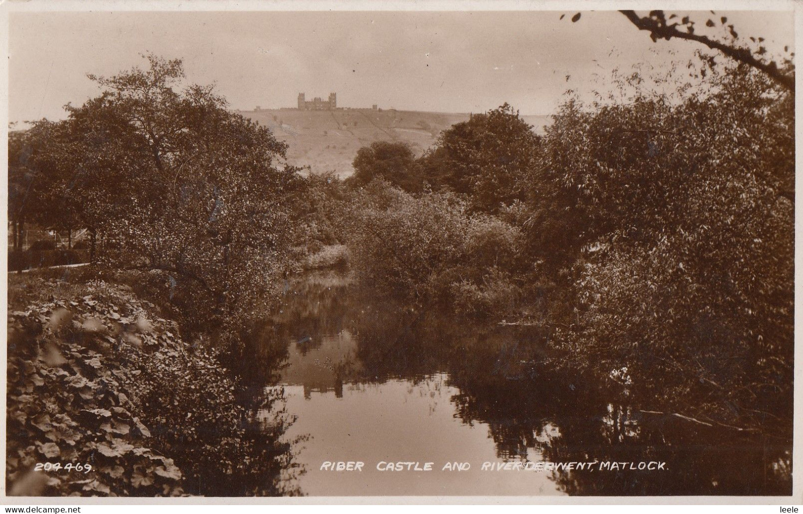 CF16.Vintage Postcard. Riber Castle And River Derwent. Matlock - Derbyshire