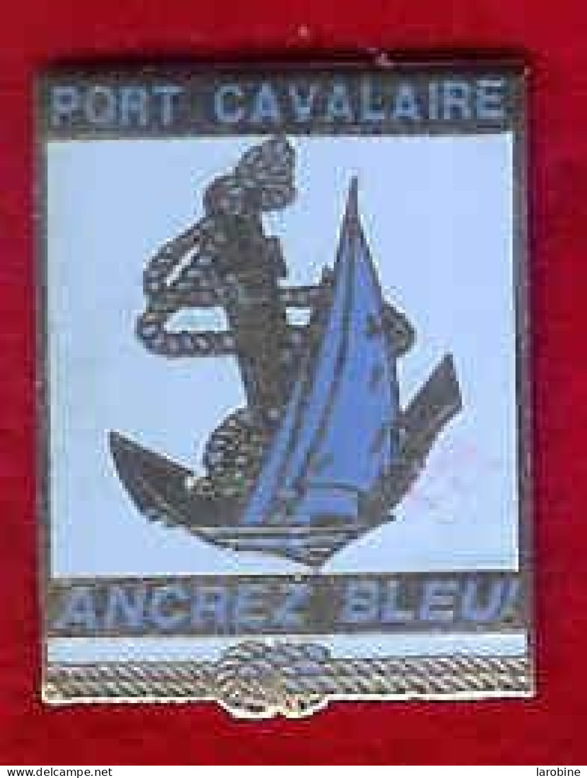 @@ PORT CAVALAIRE Voilier Ancre Marine Ancrez Bleu Var PACA EGF (signé Coinderoux) (2.7x2.1) @@vi83 - Boten