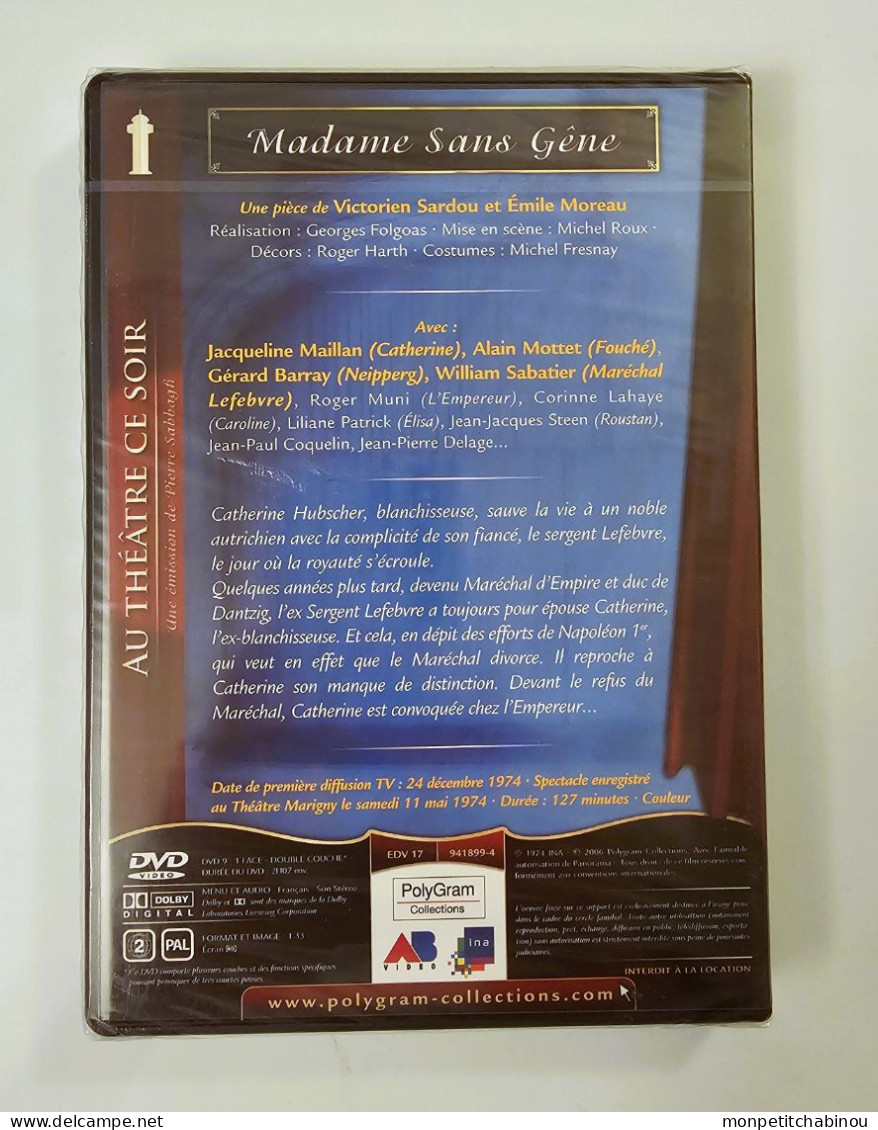 DVD MADAME SANS GÊNE Avec Jacqueline MAILLAN (NEUF) - Comédie