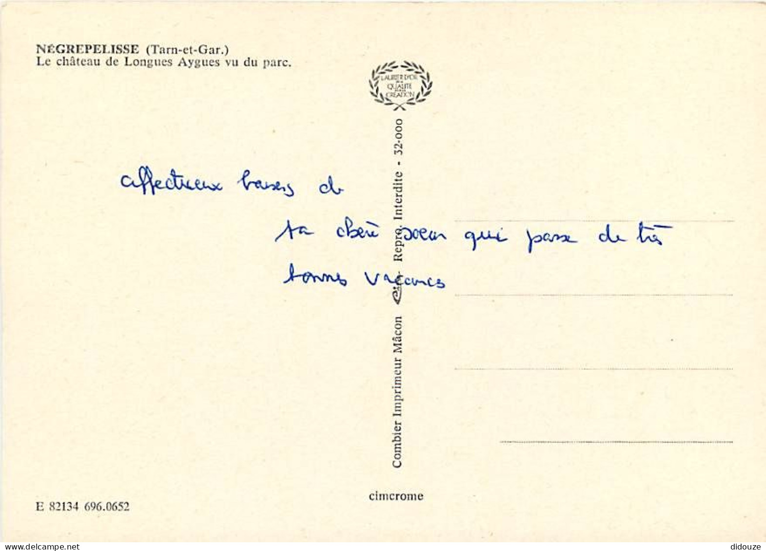 82 - Négrepelisse - Château De Longues Aygues Vu Du Parc - CPM - Voir Scans Recto-Verso - Negrepelisse