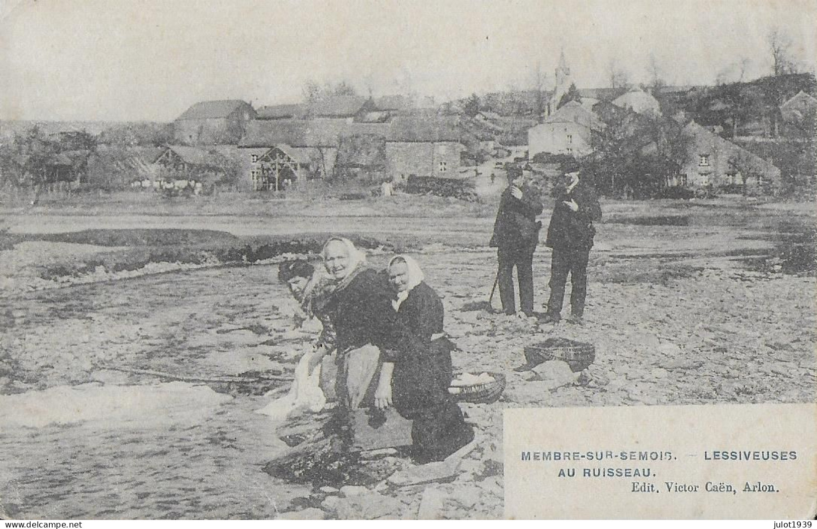 MEMBRE . VRESSE ..-- LESSIVEUSES Au RUISSEAU . 1909 Vers ZONNEBEKE ( Mr Léon DEVOS ) . - Vresse-sur-Semois