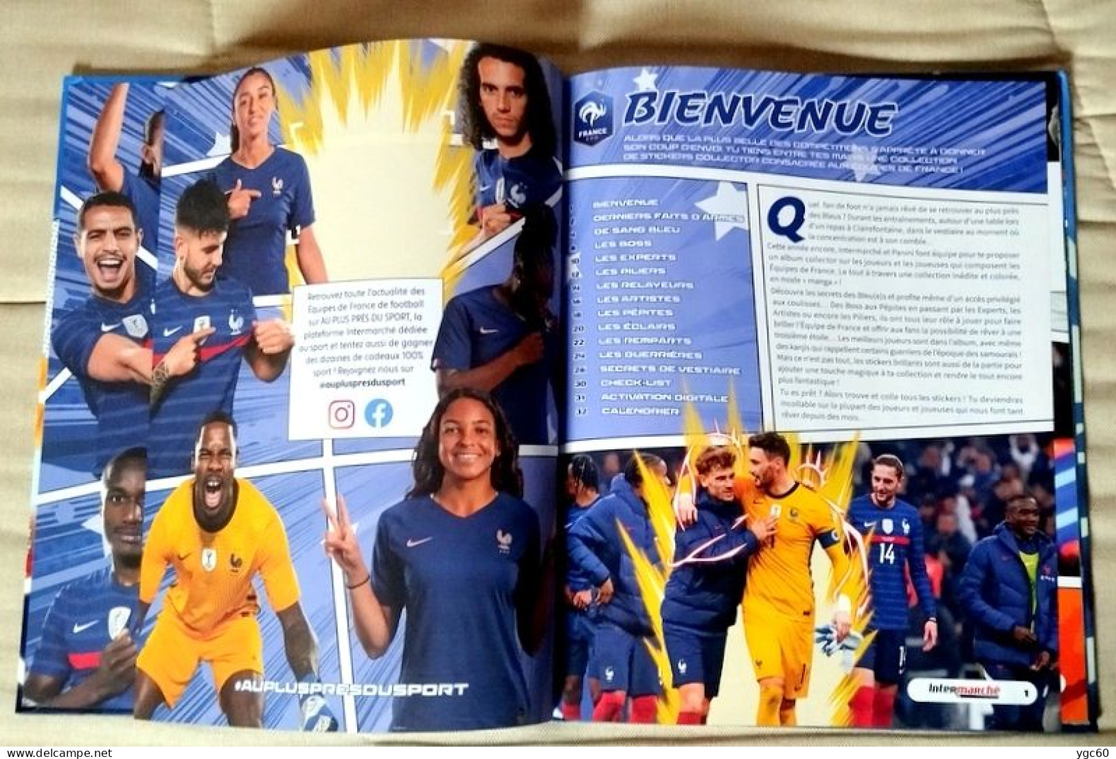 ALBUM PANINI VIDE " AU PLUS PRES DES BLEUS " 2022 + 25 POCHETTES (100 STICKERS) - Edizione Francese