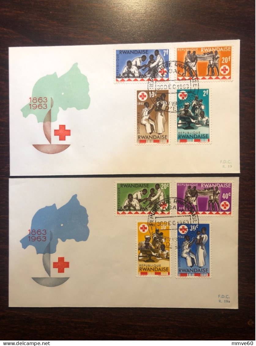 RWANDA  FDC COVER 1963 YEAR RED CROSS HEALTH MEDICINE STAMPS - 1962-1969