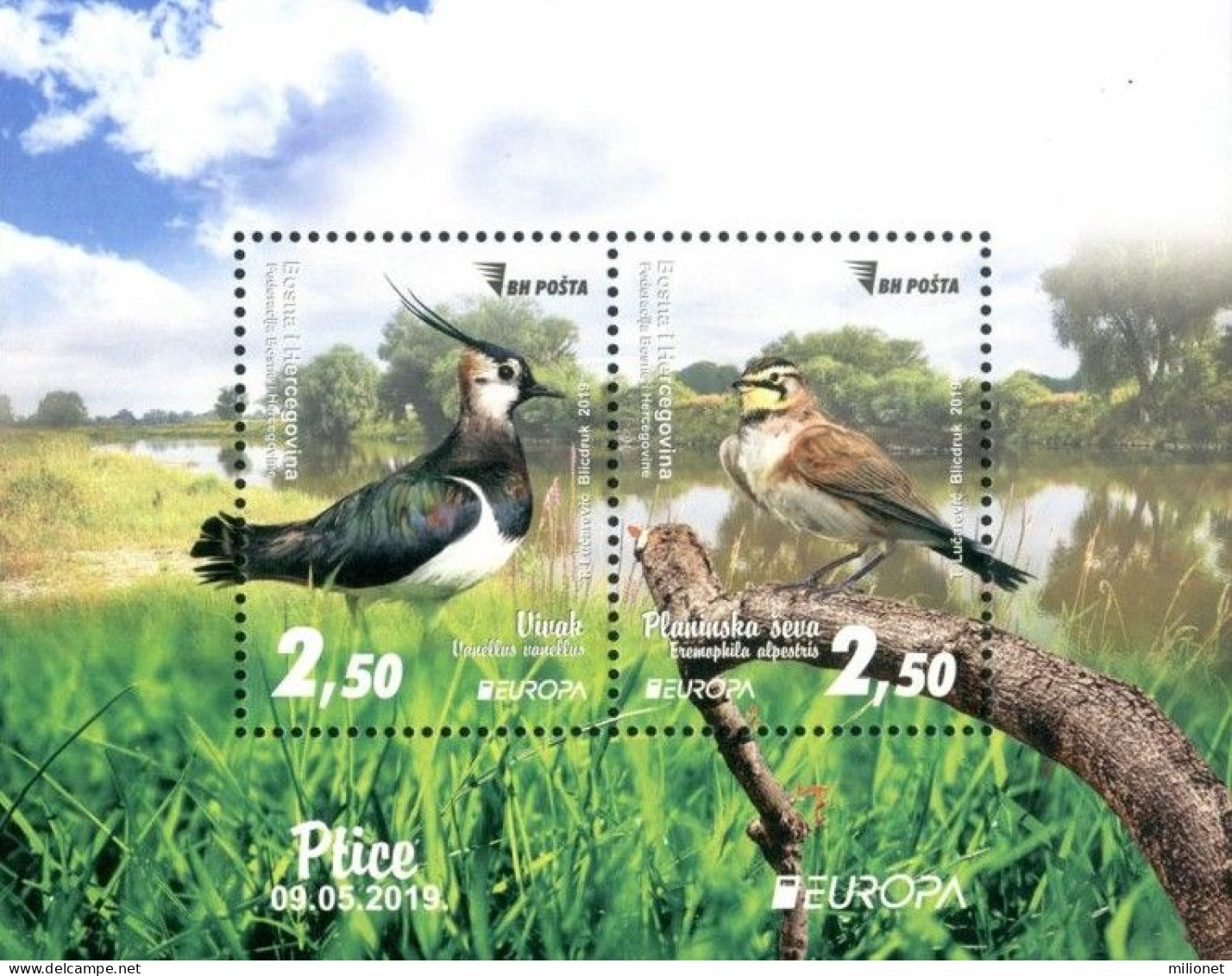 SALE!!! BOSNIA HERZEGOVINA MAIN POST (SARAJEVO) 2019 EUROPA CEPT National Birds S/S Souvenir Sheet MNH ** - 2019