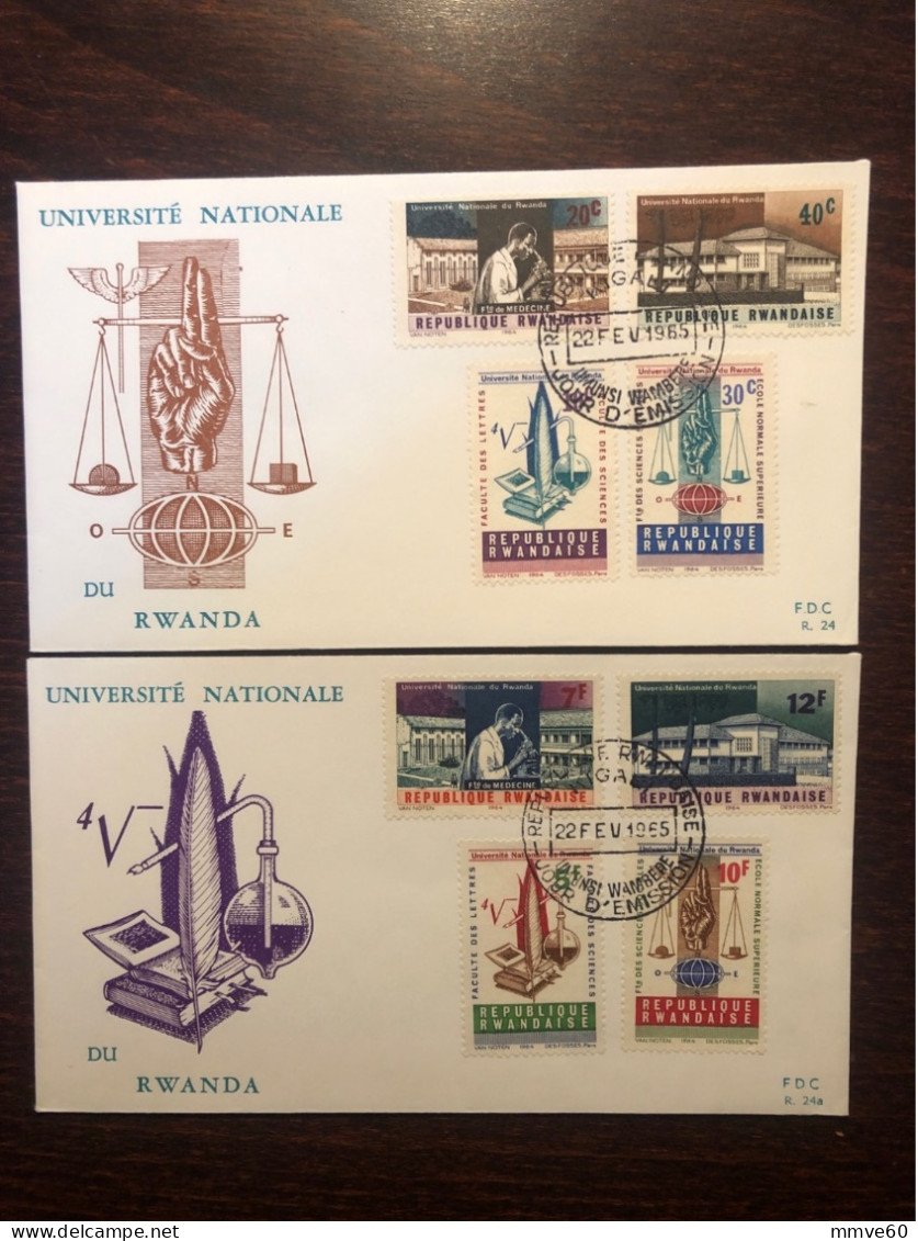 RWANDA  FDC COVER 1965 YEAR MEDICAL SCHOOL UNIVERSITY HEALTH MEDICINE STAMPS - 1962-1969