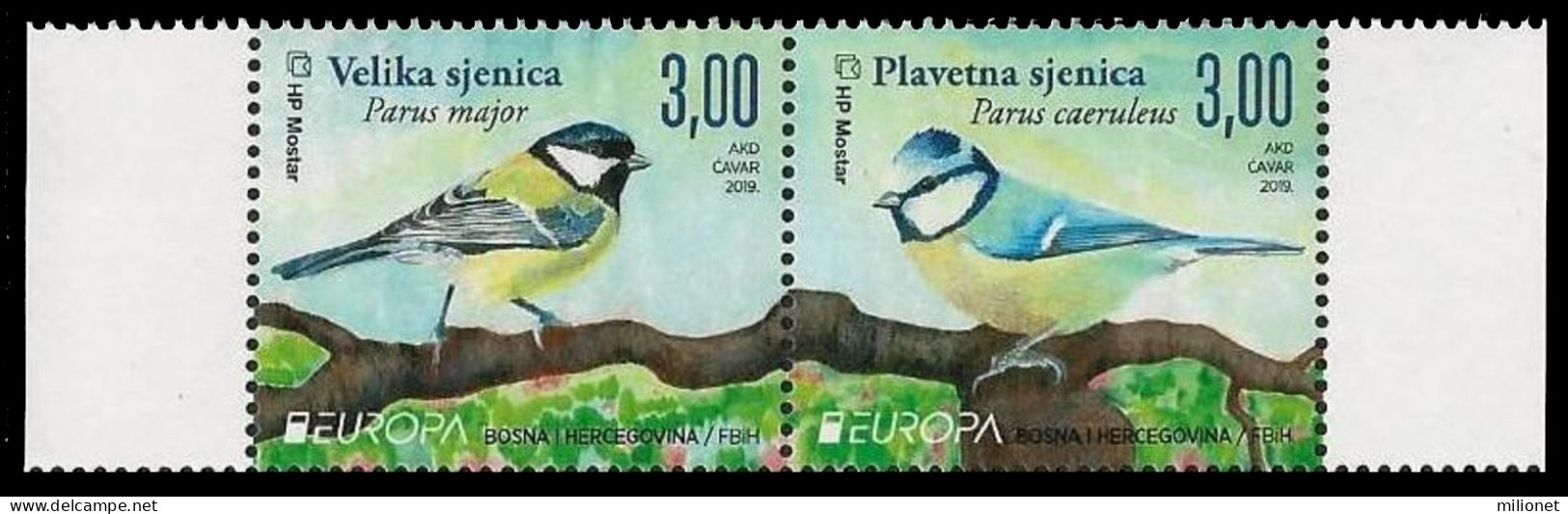 SALE!!! BOSNIA HERZEGOVINA CROAT POST (MOSTAR) 2019 EUROPA National Birds 2 Stamps Se-tenant MNH ** - 2019