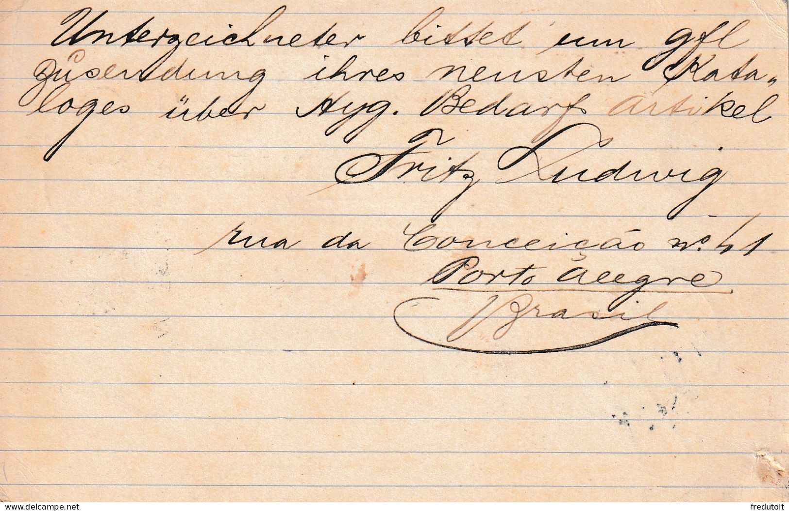 ENTIERS POSTAUX - BRESIL - Du 13/09/1900 Pour Berlin - Postal Stationery