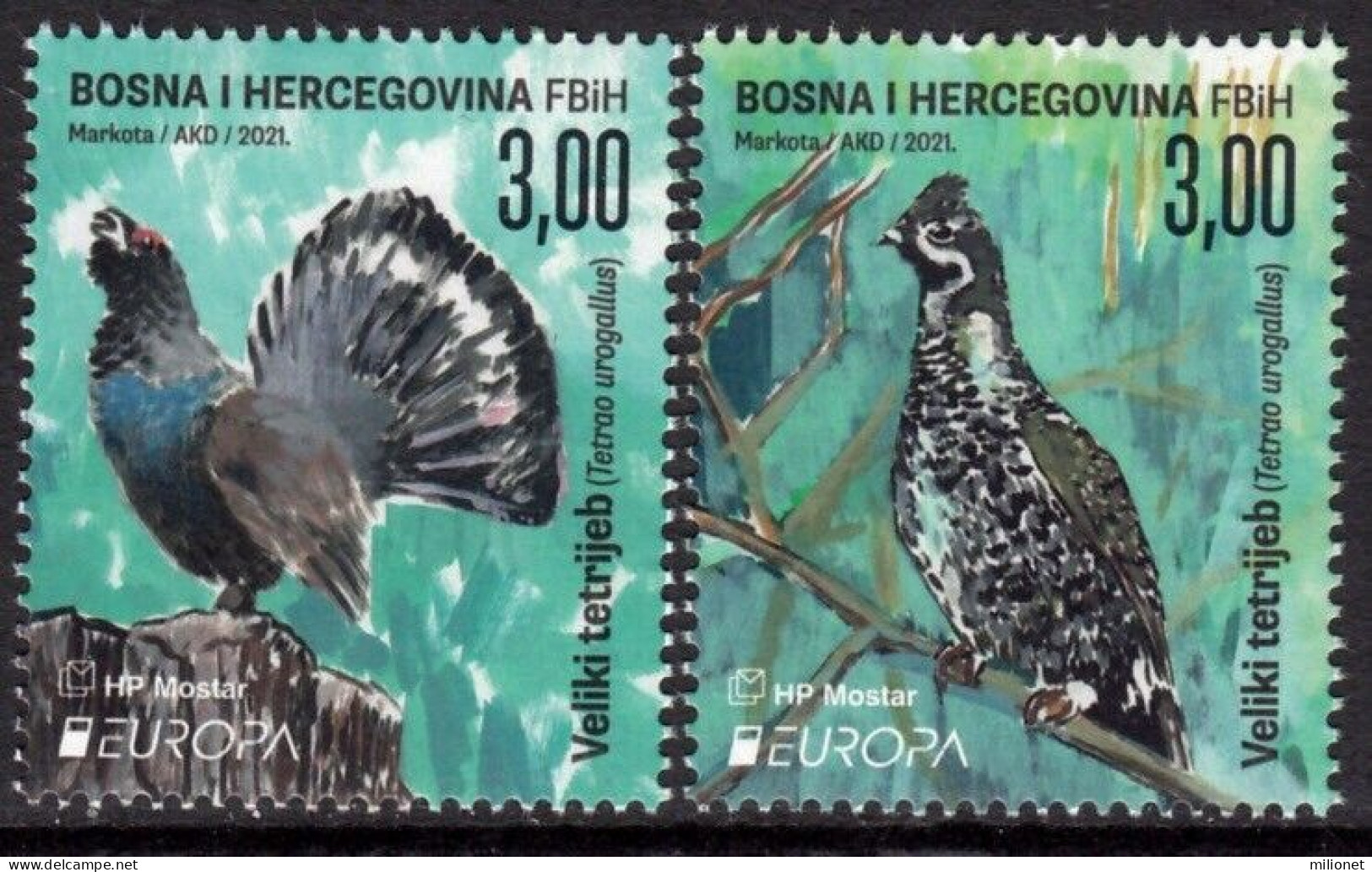 SALE!!! BOSNIA HERZEGOVINA CROAT POST (MOSTAR) 2021 EUROPA CEPT Endangered National Wildlife 2 Stamps Set MNH ** - 2021