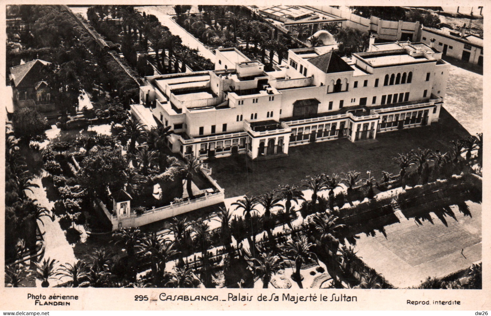 Casablanca - Le Palais De Sa Majesté Le Sultan - Photo Aérienne Flandrin - Carte N° 295 De 1953 - Casablanca