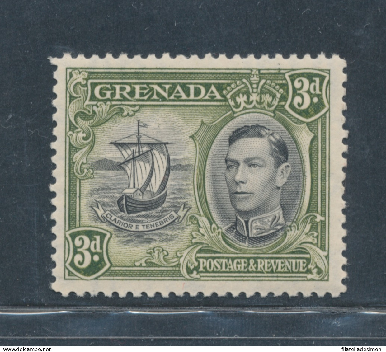 1938-50 Grenada, Stanley Gibbons N. 158, 3d. Black Olive Green - MNH** - Sonstige & Ohne Zuordnung