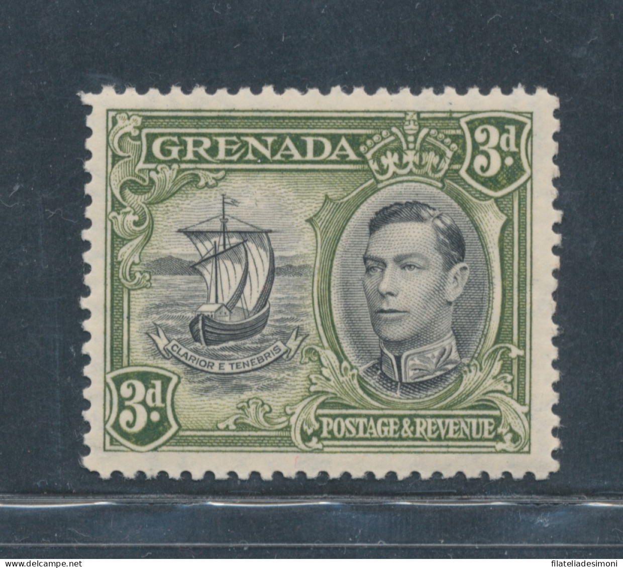 1938-50 Grenada, Stanley Gibbons N. 158, 3d. Black Olive Green - MNH** - Other & Unclassified