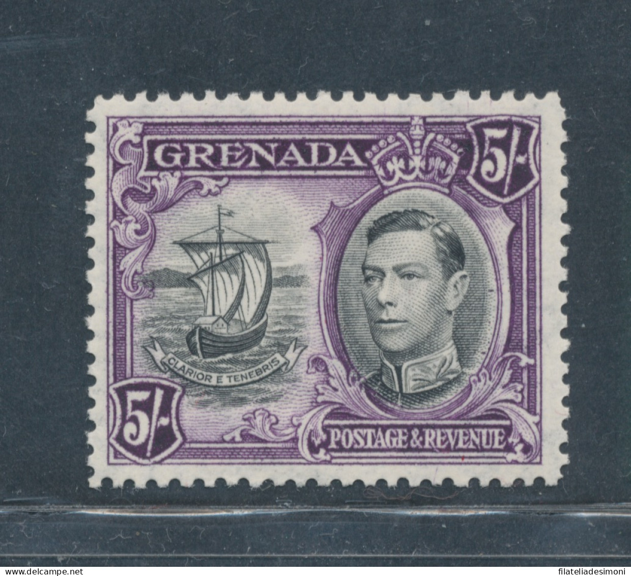 1938-50 Grenada, Stanley Gibbons N. 162, 5 Scellini Black Violet - MNH** - Otros & Sin Clasificación