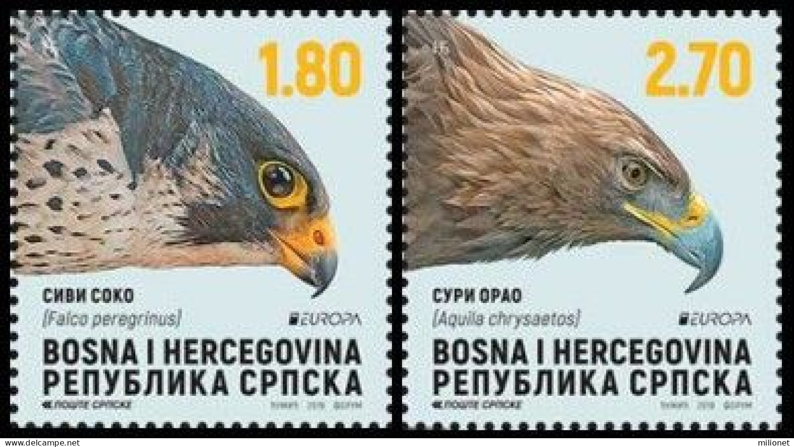 SALE!!! BOSNIA HERZEGOVINA SERBIA SERB POST PALE BOSNIE BOSNIEN 2019 EUROPA CEPT National Birds 2 Stamps Set MNH ** - 2019