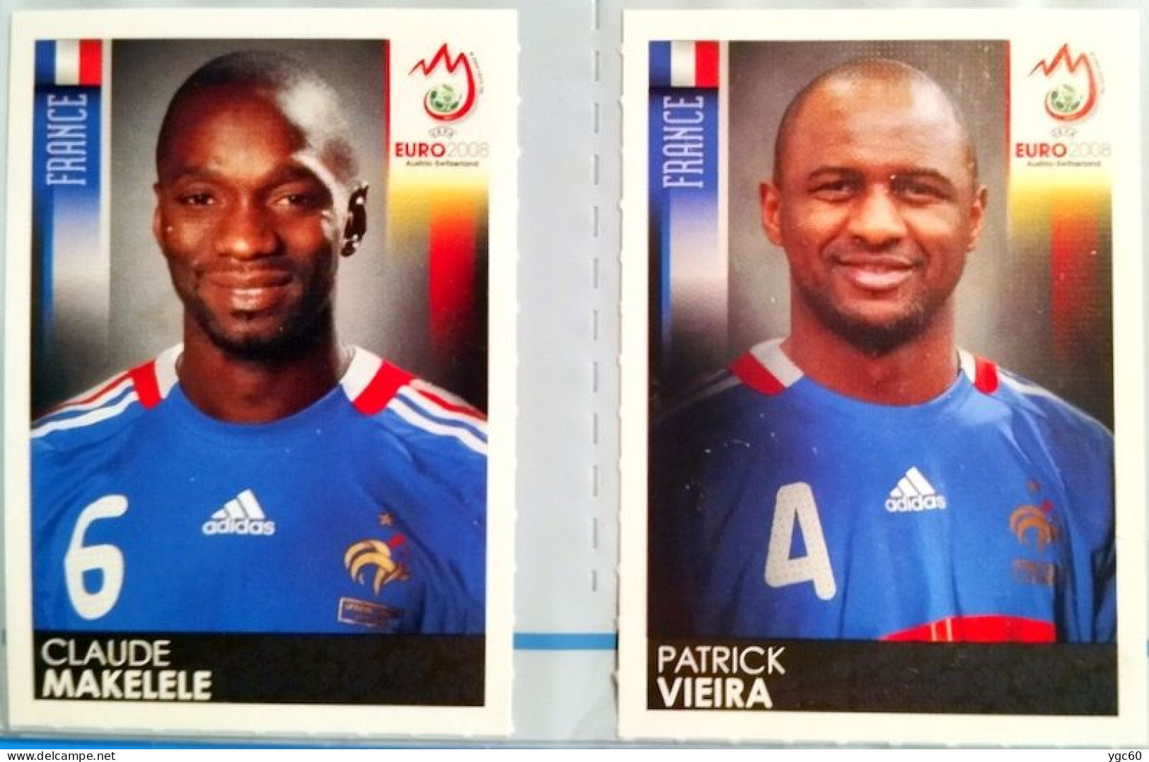 2 VIGNETTES PANINI " EURO 2008 " MAKELELE & VIEIRA (FRANCE) NEUVES - French Edition