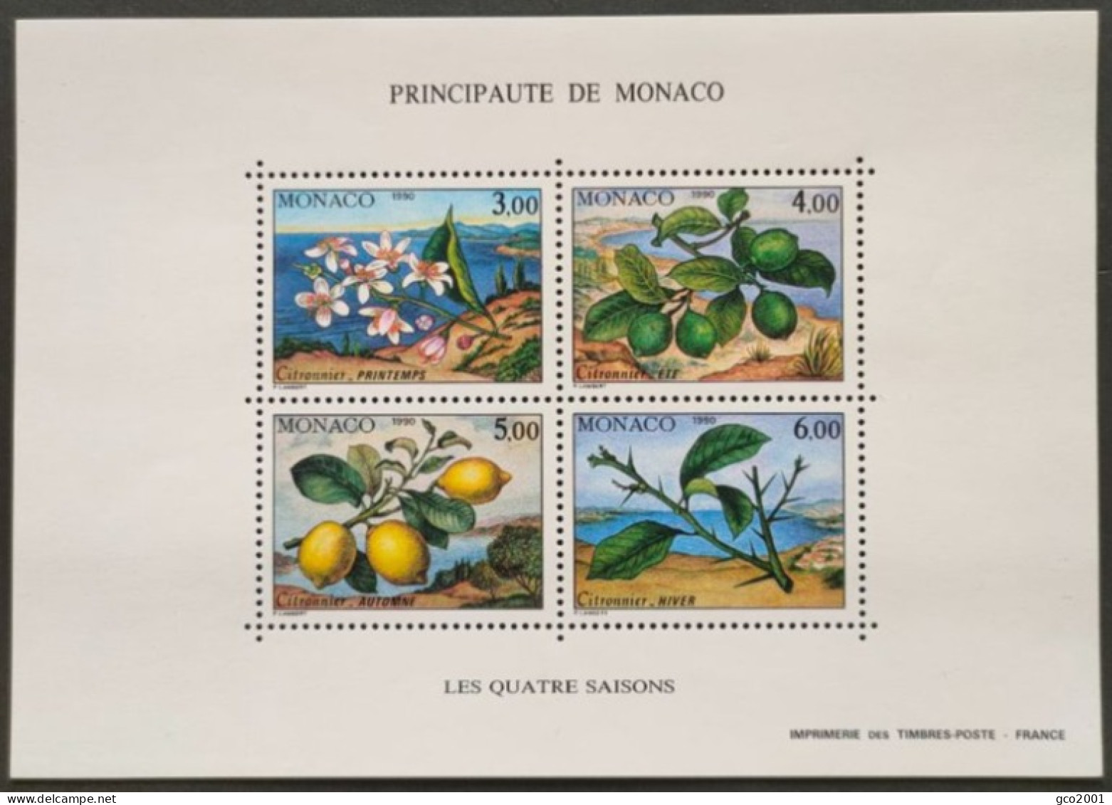 MONACO / YT BF 51 / FLORE - ARBRE - CITRONIER - FLEUR - FRUIT - CITRON - AGRUME / NEUF ** / MNH - Bloques