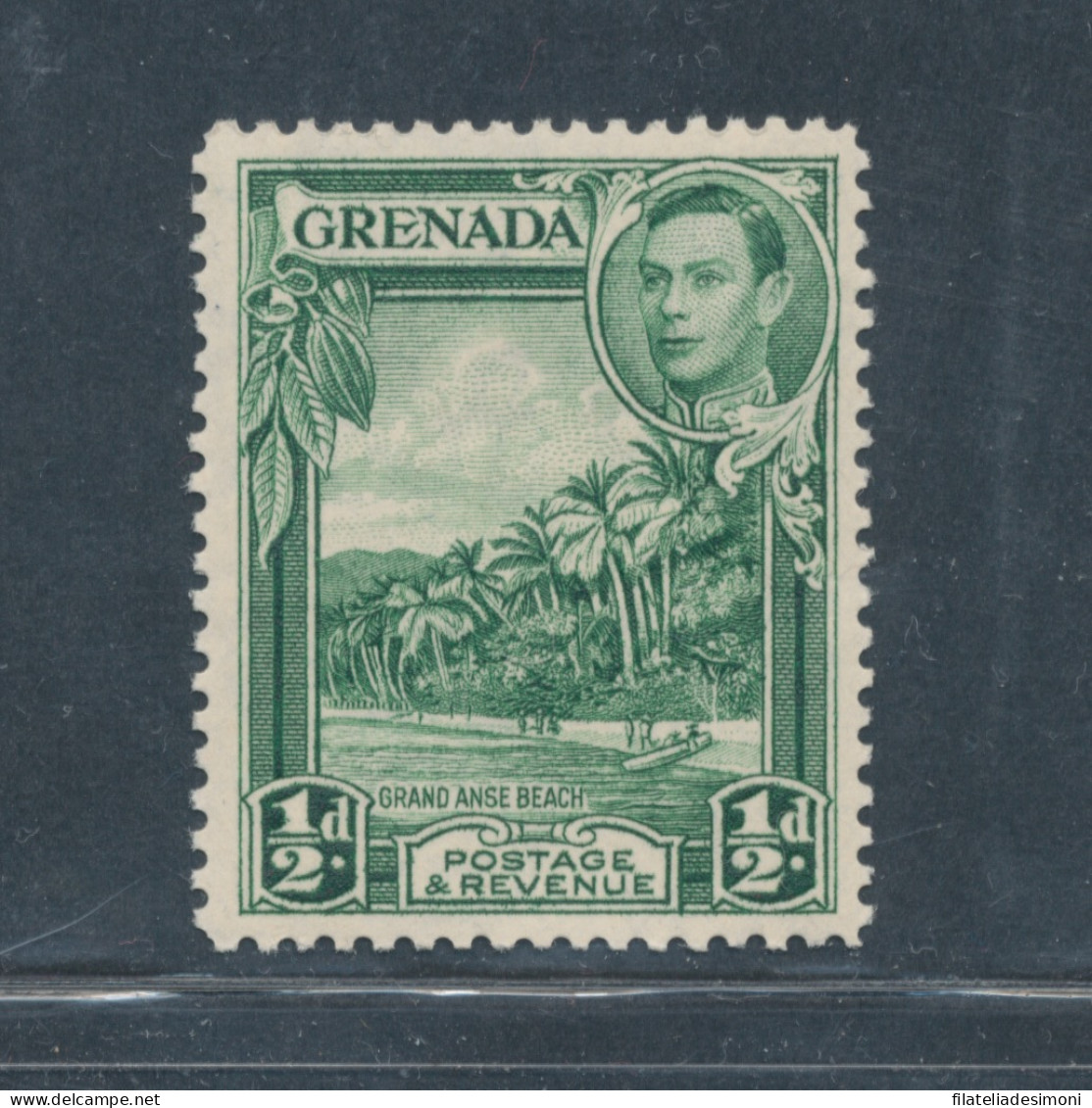 1938-50 Grenada, Stanley Gibbons N. 153, 1/2d. Yellow Green - MNH** - Autres & Non Classés