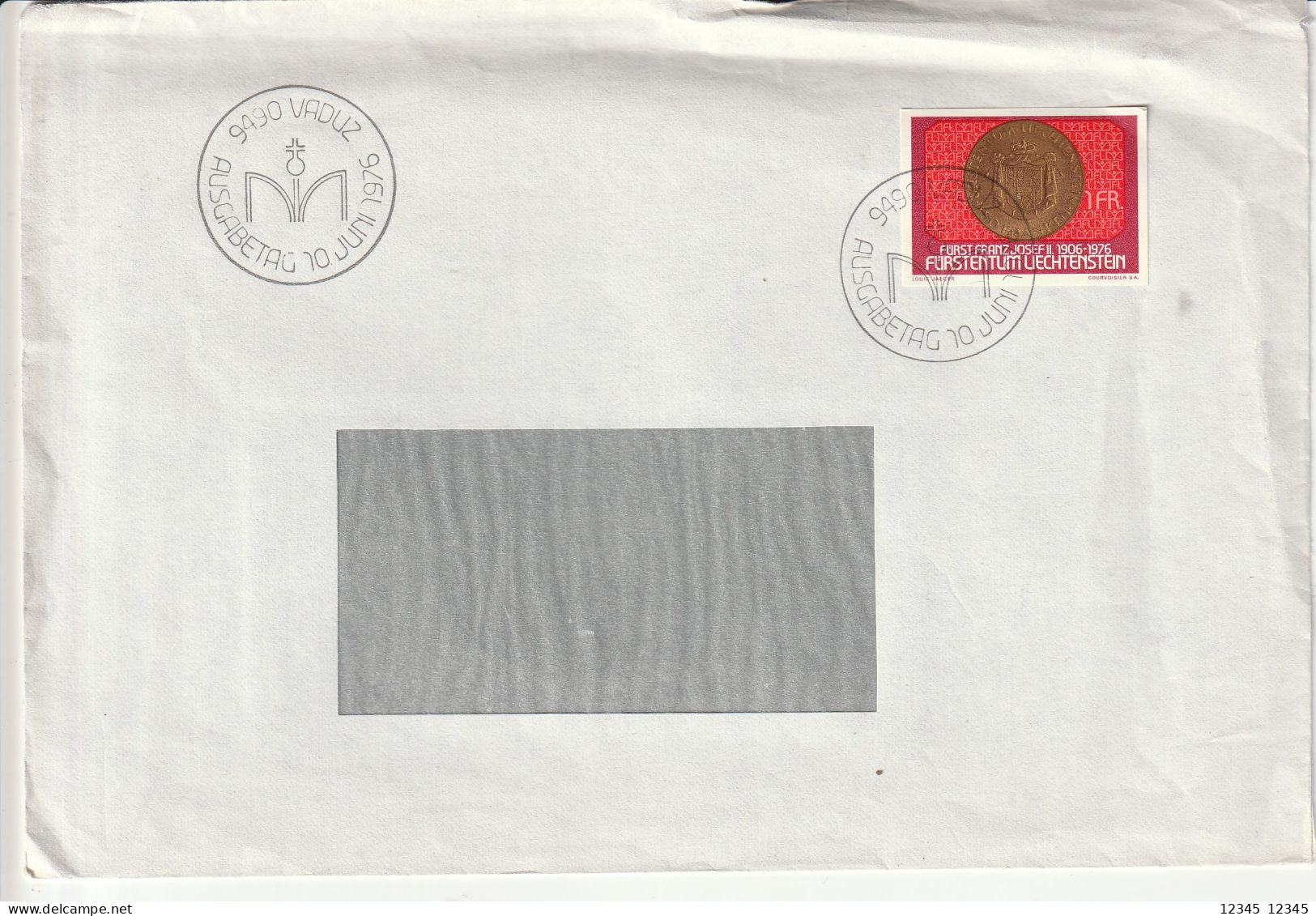 Liechtenstein 1976, Letter With Coin Stamp - Briefe U. Dokumente