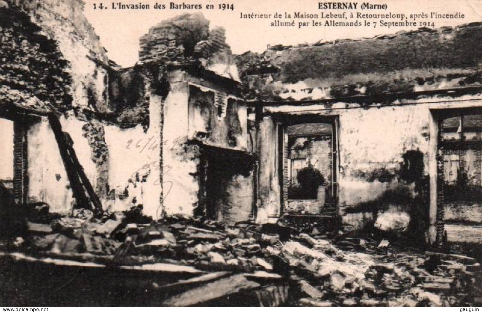 CPA - Guerre 14/18 - Bataille De La Marne - ESTERNAY - Intérieur De La Maison Lebeuf … - Esternay