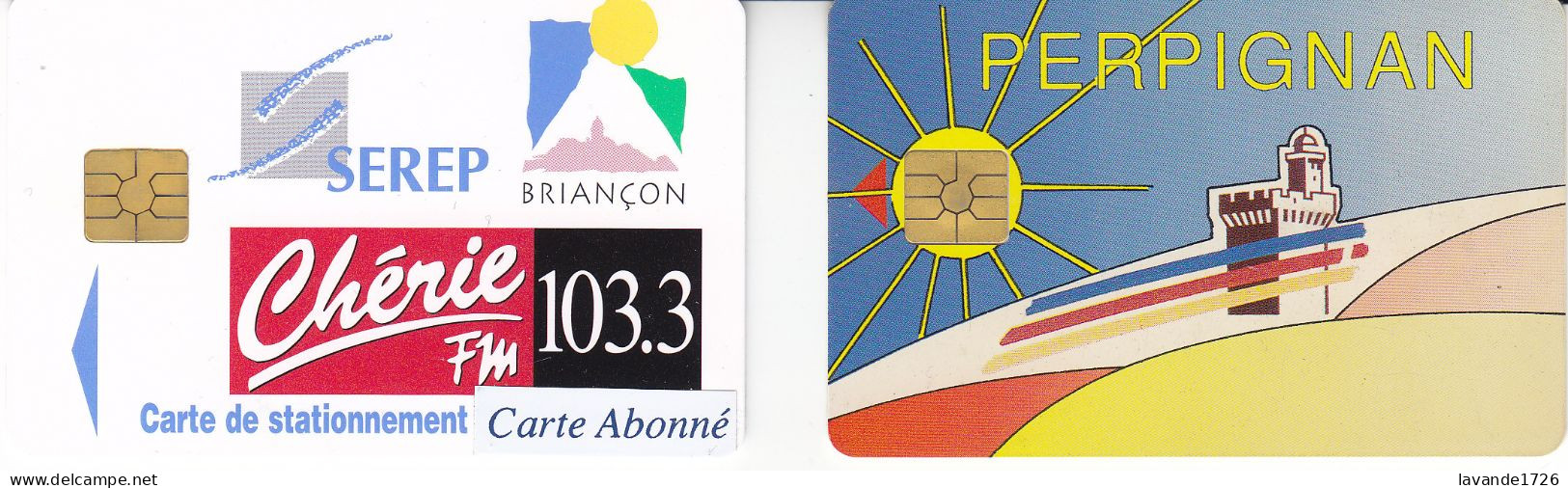 Lot De 2 Cartes De Stationnement De PERPIGNAN Et BRIANCON - PIAF Parking Cards