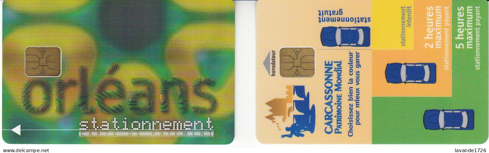 Lot De 2 Cartes De Stationnement De CARCASSONNE Et ORLEANS - PIAF Parking Cards