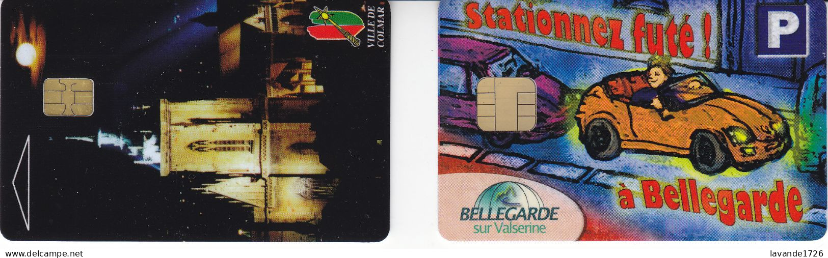 Lot De 2 Cartes De Stationnement De COLMAR Et BELLEGARDE - Parkkarten