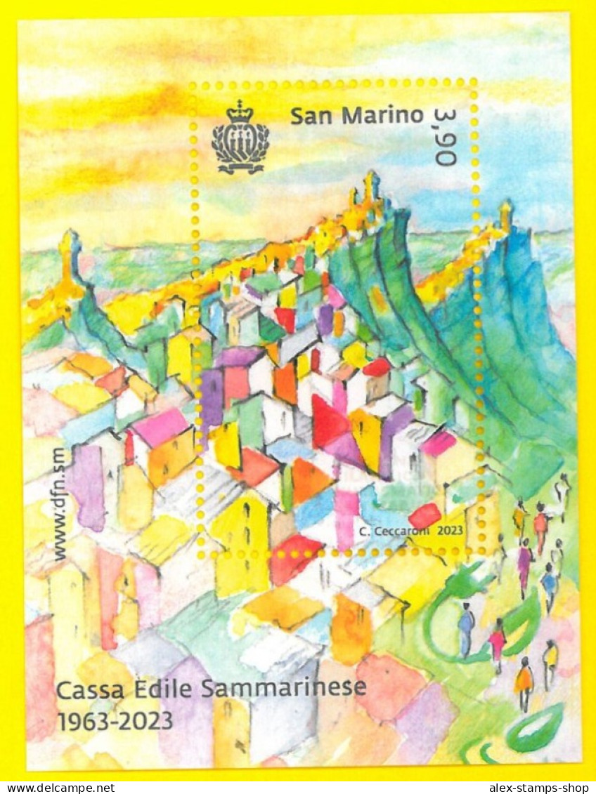 SAN MARINO 2023 60° Anniversario Della Cassa Edile Sammarinese - New Minisheet - Nuovi