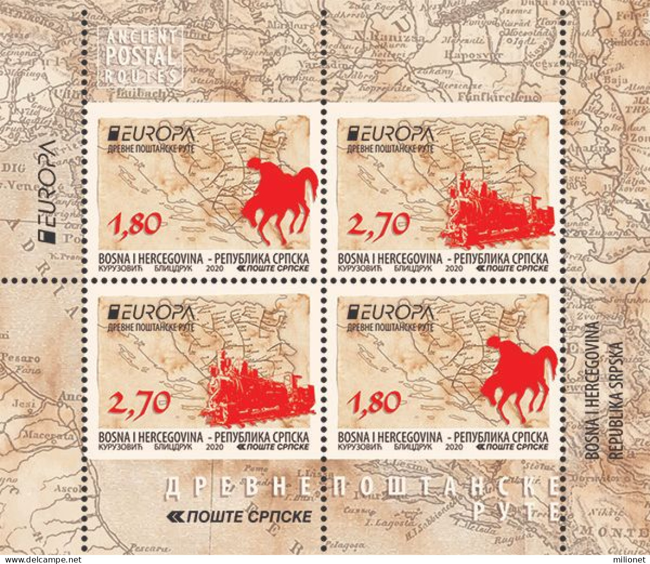 SALE!!! BOSNIA HERZEGOVINA SERBIA SERB POST PALE BOSNIE BOSNIEN 2020 EUROPA CEPT Ancient Postal Routes Booklet ** - 2020